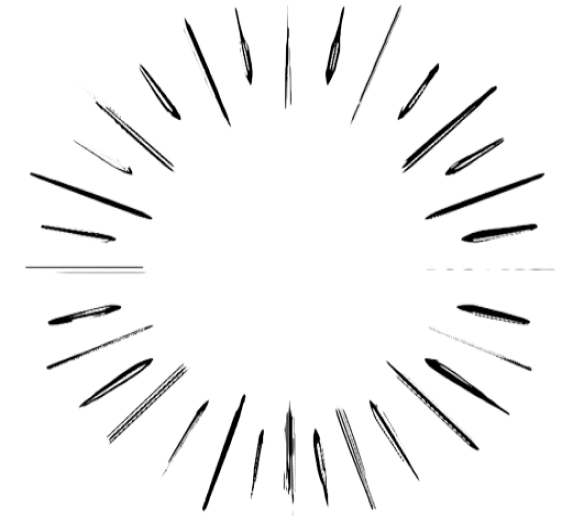 A graphical illustration of rays coming from a center point, animated to slowly rotate 360 degrees.